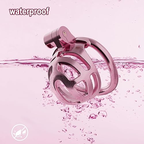 Miniatura 5 de Jaula de castidad masculina, jaula de plástico ligera con 4 tamaños de anillos y cinturones de castidad, dispositivo de castidad con cerradura