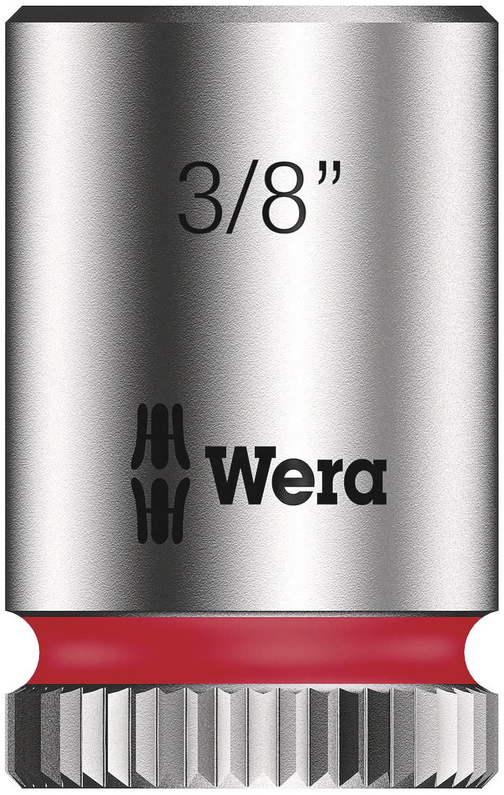 Wera 05005420001 Juego de llaves de vaso Zyklop en tira magnética A Imperial 1, arrastre de 1/4", en pulgadas, 9 piezas, Negro
