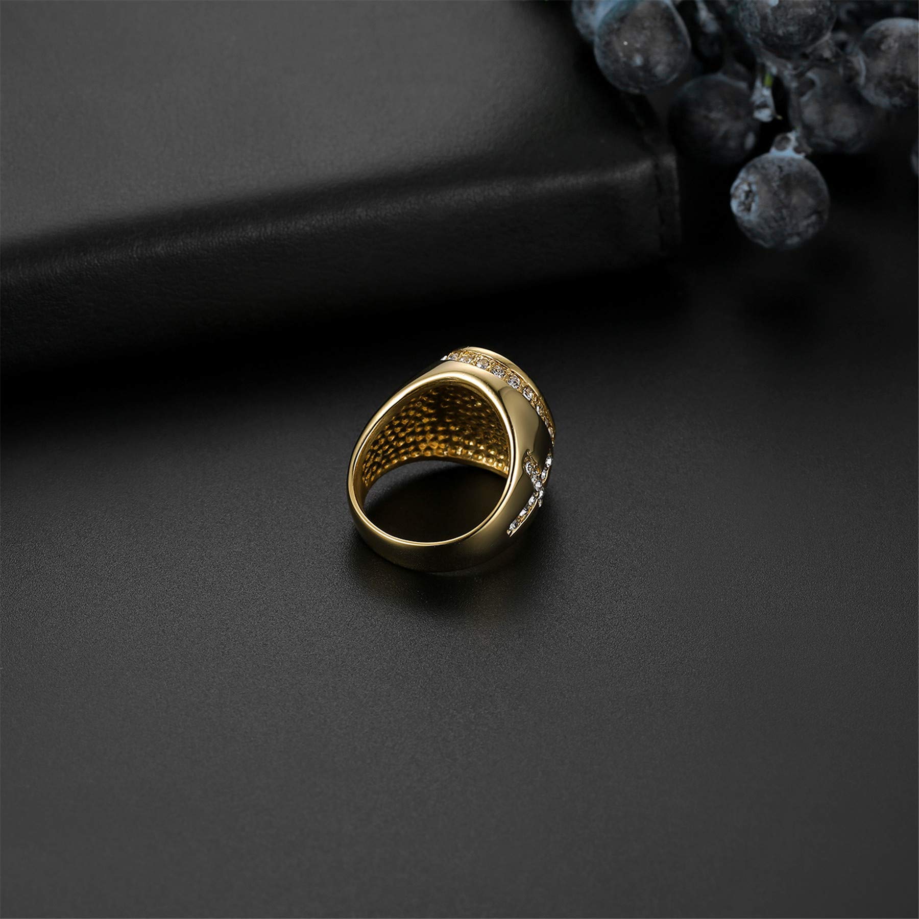JewelryWe Anillo de hombre oración Jesu'Cruz de acero inoxidable color oro
