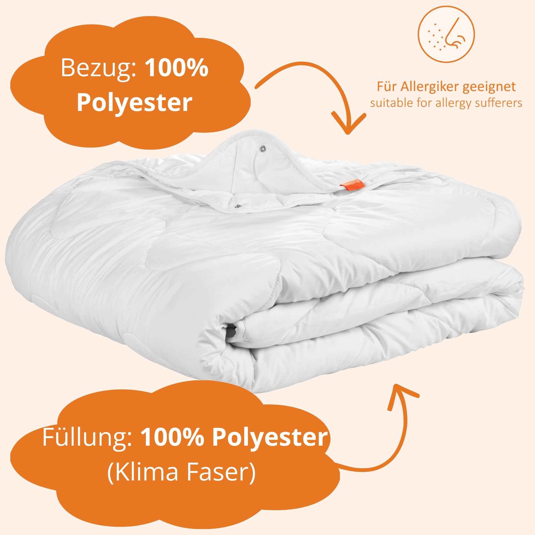 sleepling 4 Jahreszeiten Bettdecke 135x200 cm 2er Set, Vierjahreszeiten | Decke, Made in EU, OEKO-Tex 100, Waschbar 60 Grad, Steppdecke 135 x 200, 100% feine Mikrofaser, 2 Stück, Basic 100