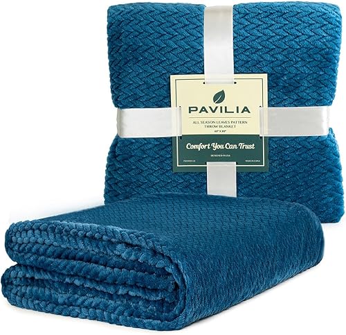 Vista 62 de PAVILIA Manta de forro polar suave gris claro para sofá, manta ligera de felpa cálida para cama, manta de franela mullida y acogedora para sofá