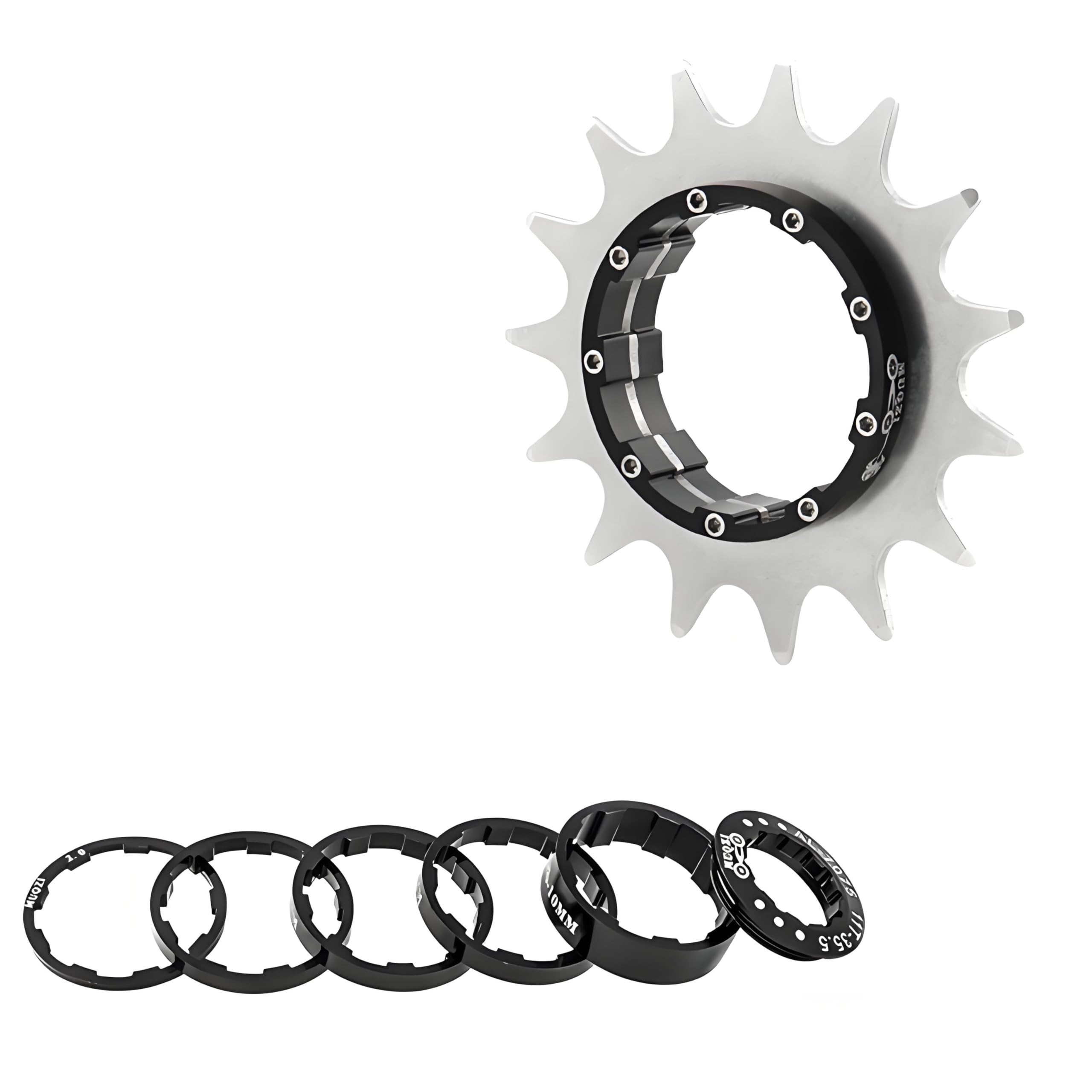 HillMiles MTB Single Speed Bike Freewheel, 12/13/14/15/16/17/18/19/20/21/22T Single Speed Cassette, Bicycle Freewheel Single Speed Conversion Kit with Spacer (15T)