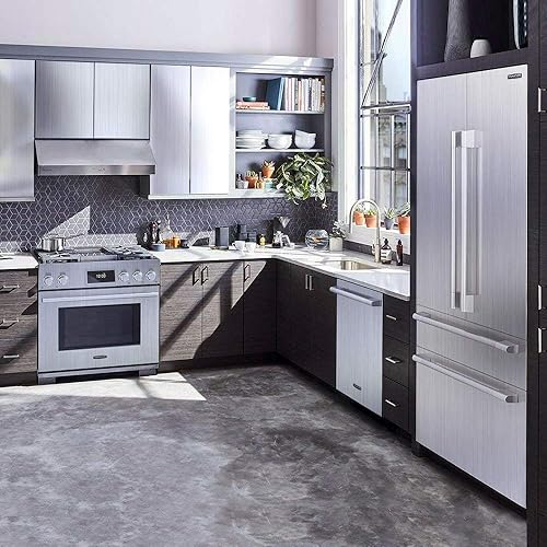 Miniatura 3 de Yenhome - Papel de contacto de acero inoxidable con cepillo de plata de 24.0 x 391.3 in, para electrodomésticos, papel de contacto autoadhesivo,