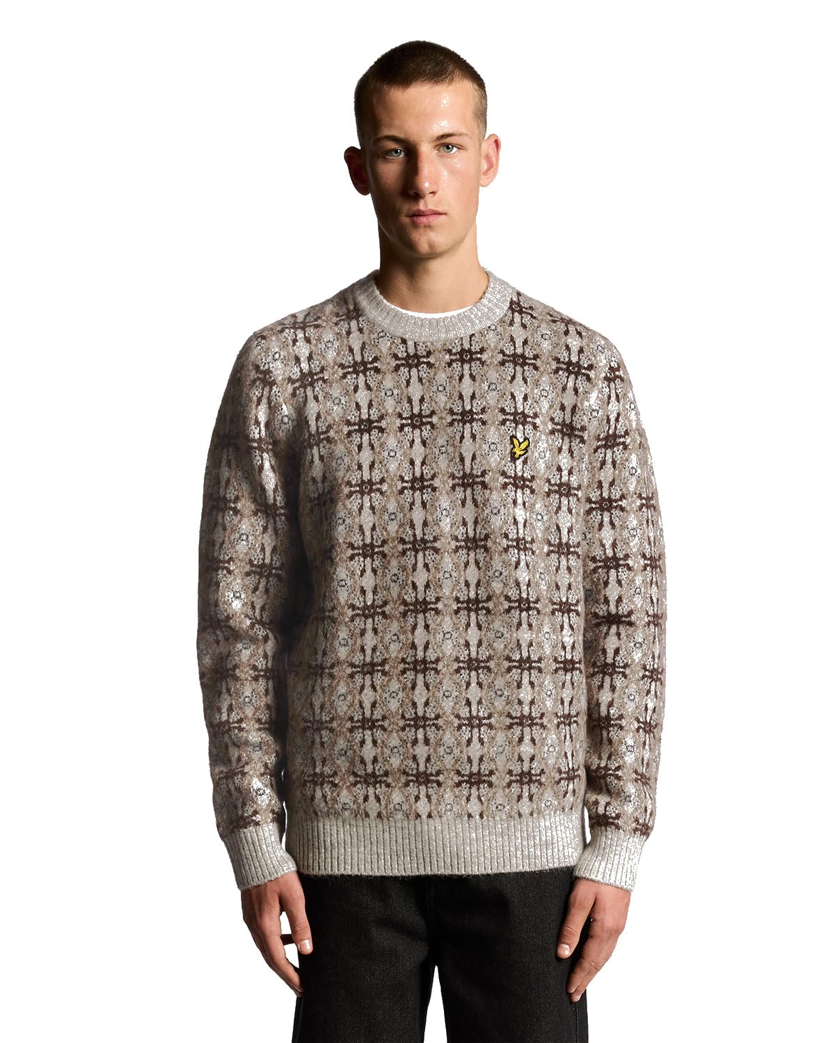 Lyle & Scott Men's  Brushed Intarsia Knitted Crew Jumper in Size L, BrandAlley