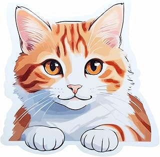 ステッカー 猫 ねこ [ Type 茶トラ ] かわいい 可愛い シール デカール 茶虎