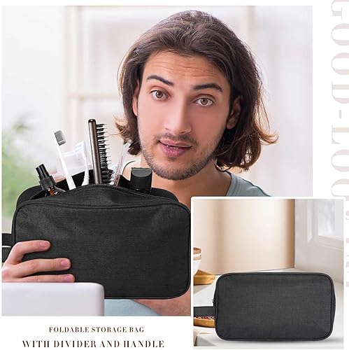 Miniatura 6 de Sweetude Neceser de 9 piezas para hombres y mujeres, resistente al agua, bolsa de afeitado plegable, bolsa de viaje para cosméticos, organizador de