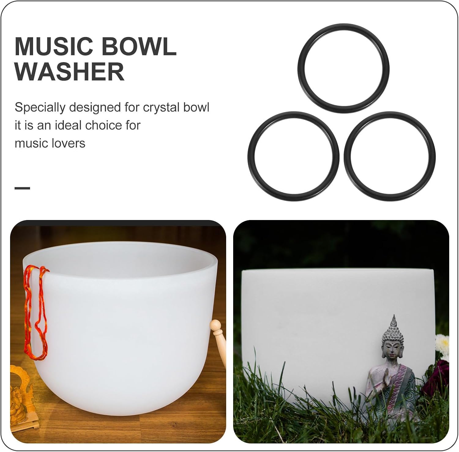 3pcs Singing Bowl Cushion Ring for Crystal and Buddhist Bowls Xmas image 3