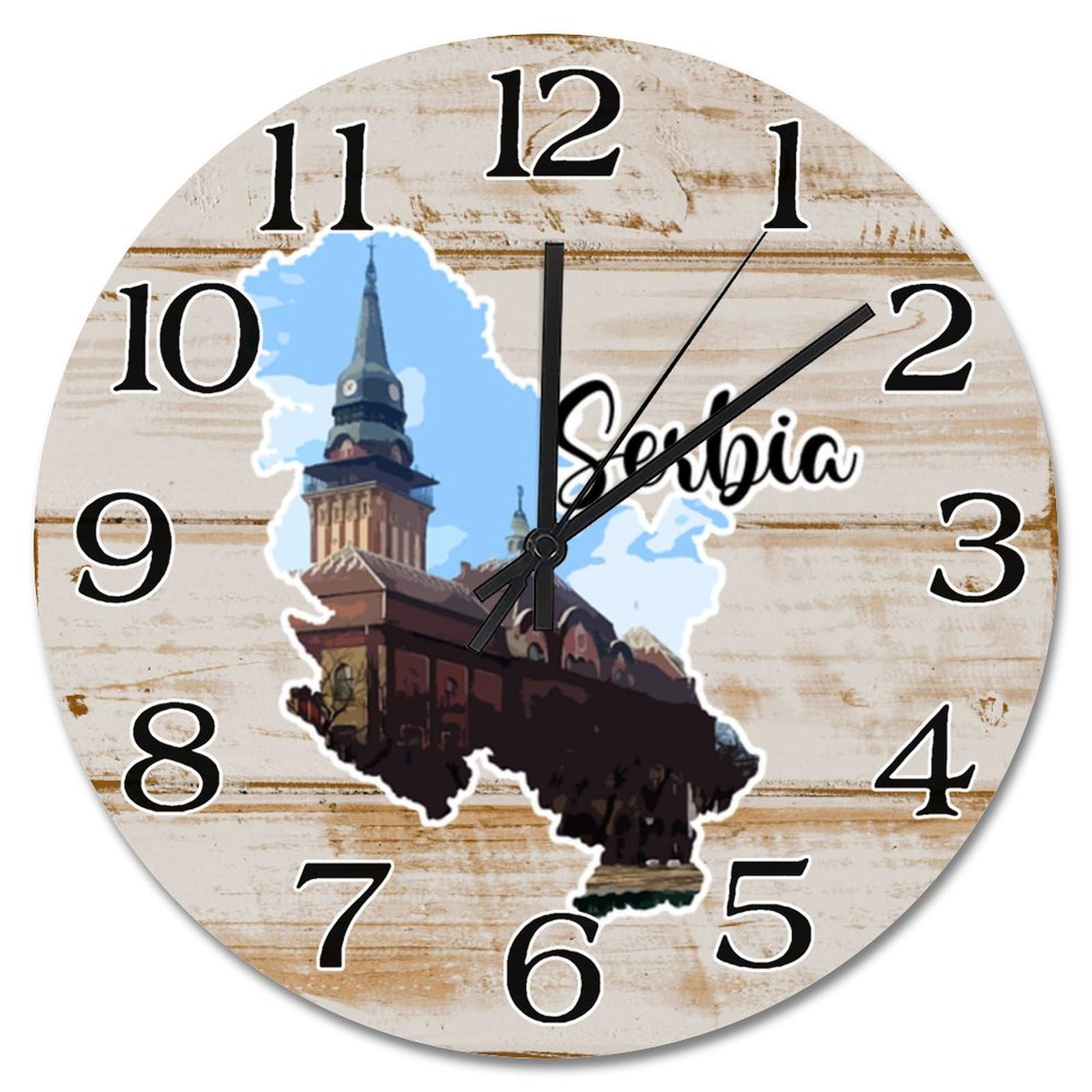 Horloge murale Serbie décoration style ferme pour salon et cuisine