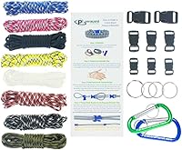 Vista 9 de Pulsera y kit de proyecto de paracaídas – 550 cuerdas de paracaídas, hebillas, mosquetones, llaveros