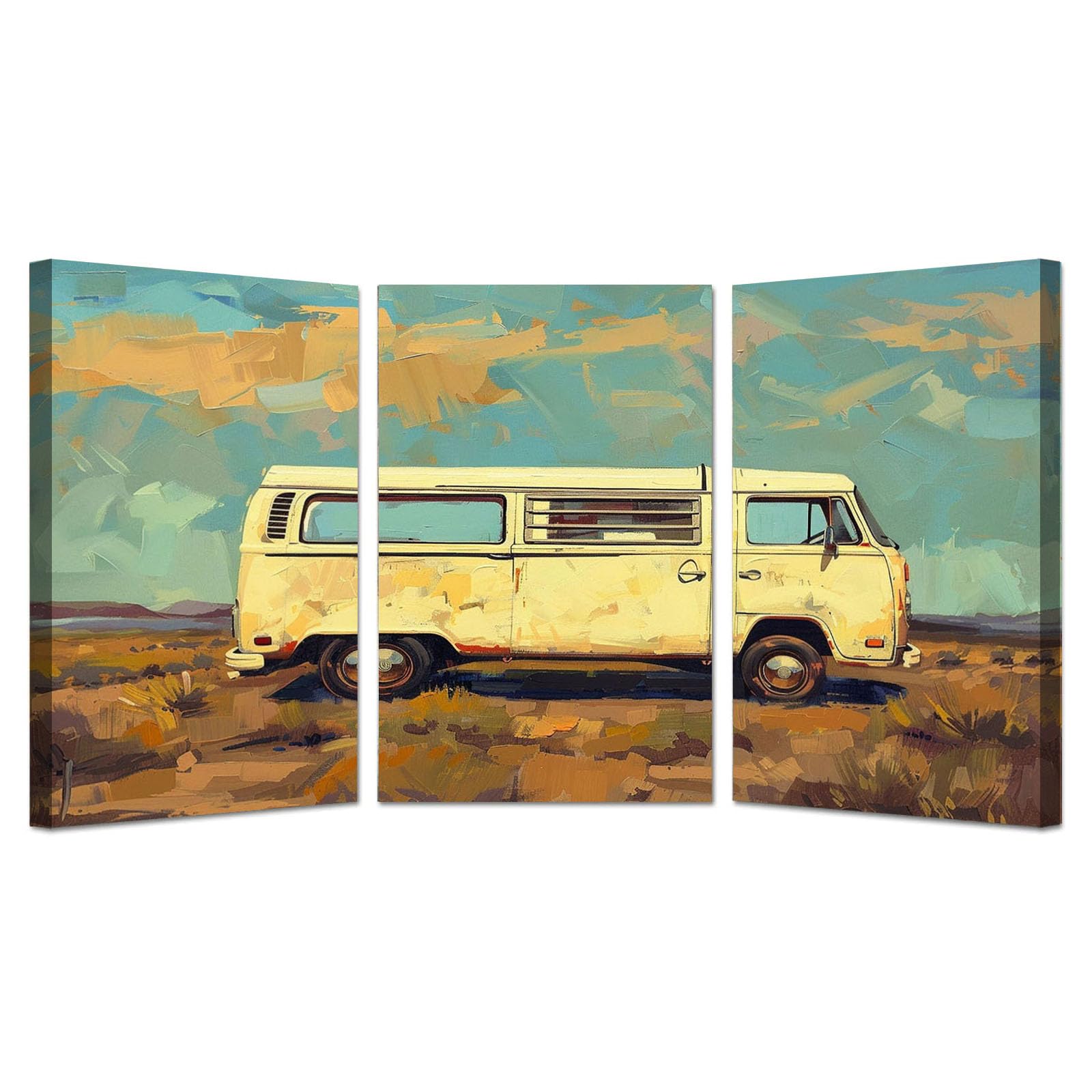 AMXBZC 3Pcs Cuadros Decoracion Salon Modernos Paisaje natural Puesta de sol Arte Impresión Decoración Dormitorios- Comedor Oficina Pasillo Cocina Y Baño pósteres（Amarillo-40x60cmx3 Enmarcado