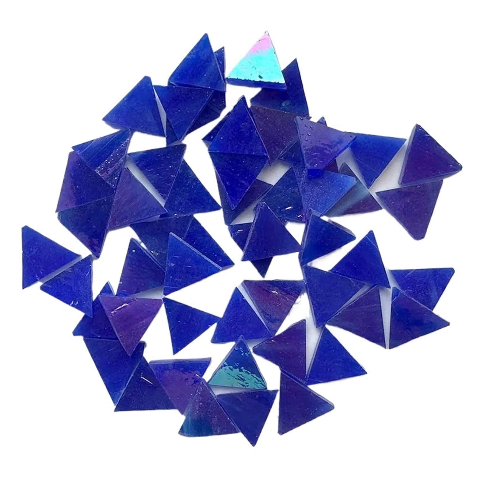 Btryldcfa Blue Mosaic Tiles 50G Triangle Translucent Mica Mosaic Tiles Colorful Glass Tile Diy Making For Craft Arts(Blue)