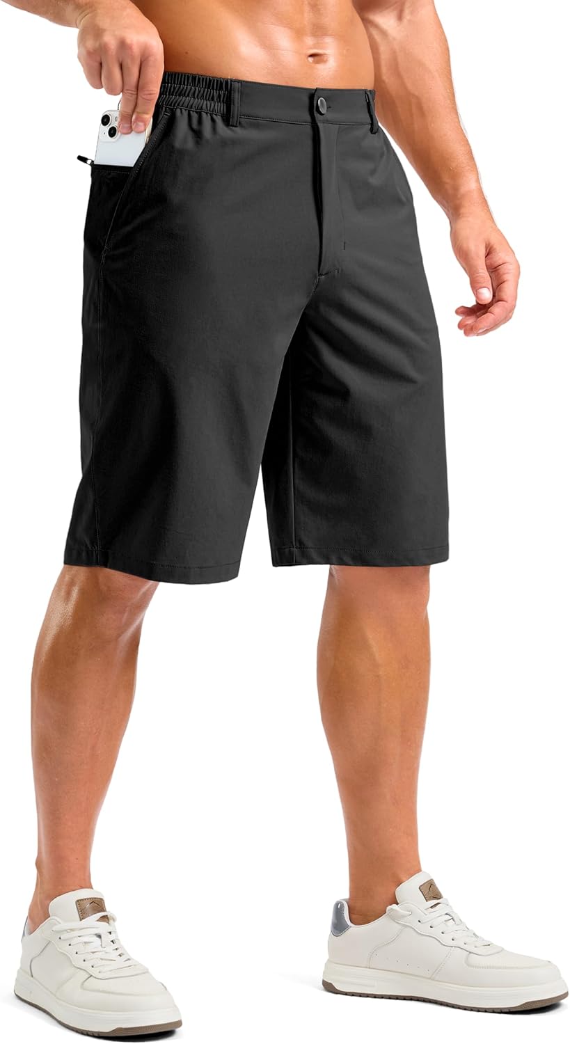 G Gradual Men's Shorts 11" Lightweight Casual Shorts for Men with 3 Pockets Summer Quick Dry Breathable Golf Shorts