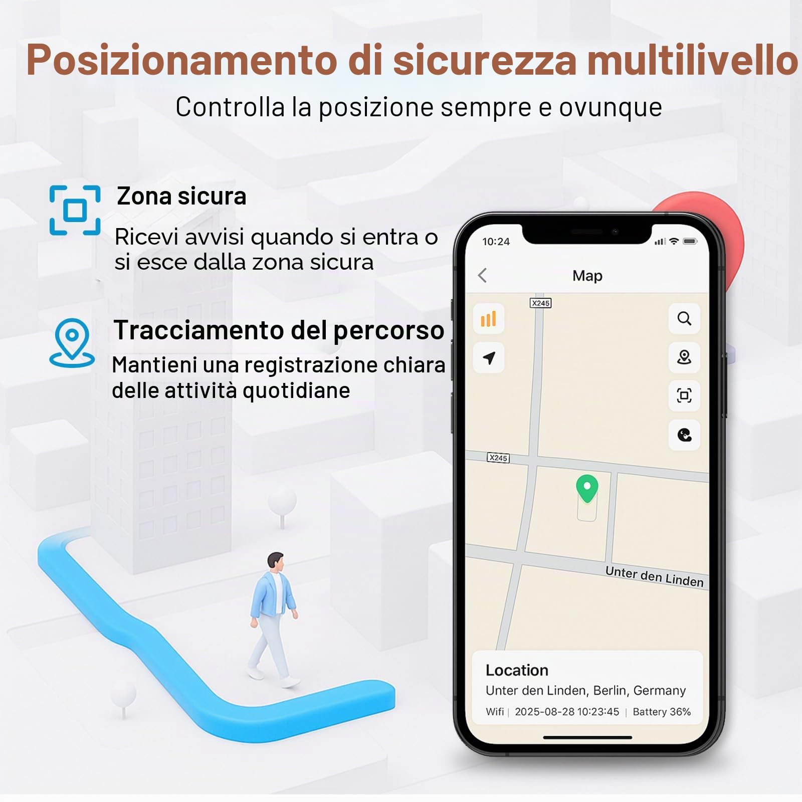 Smartwatch GPS per Anziani con Rilevamento Caduta, SOS Emergenza, Videochiamata HD, Impermeabile IP67 – Localizzatore per Demenza e Alzheimer,Nero