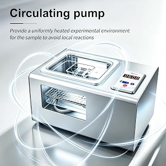 3-Side Visualization Circulating Water Bath, Vol.8L Lab Digital Thermostatic Water Bath with PID Temperature Control System, LABE03-001