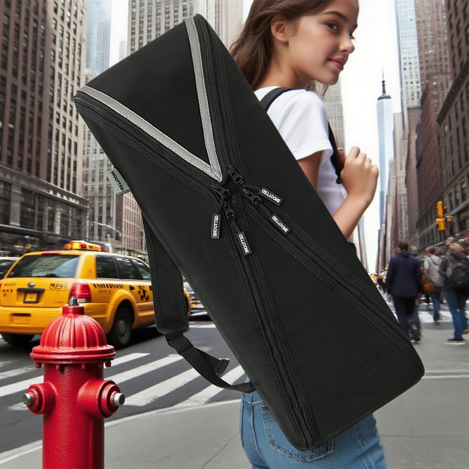 88-Key Keyboard Case for Digital Pianos (52.4") - Padded Water-Resistant Hardcase Alternative with Adjustable Shoulder Strap & Reflective Strips