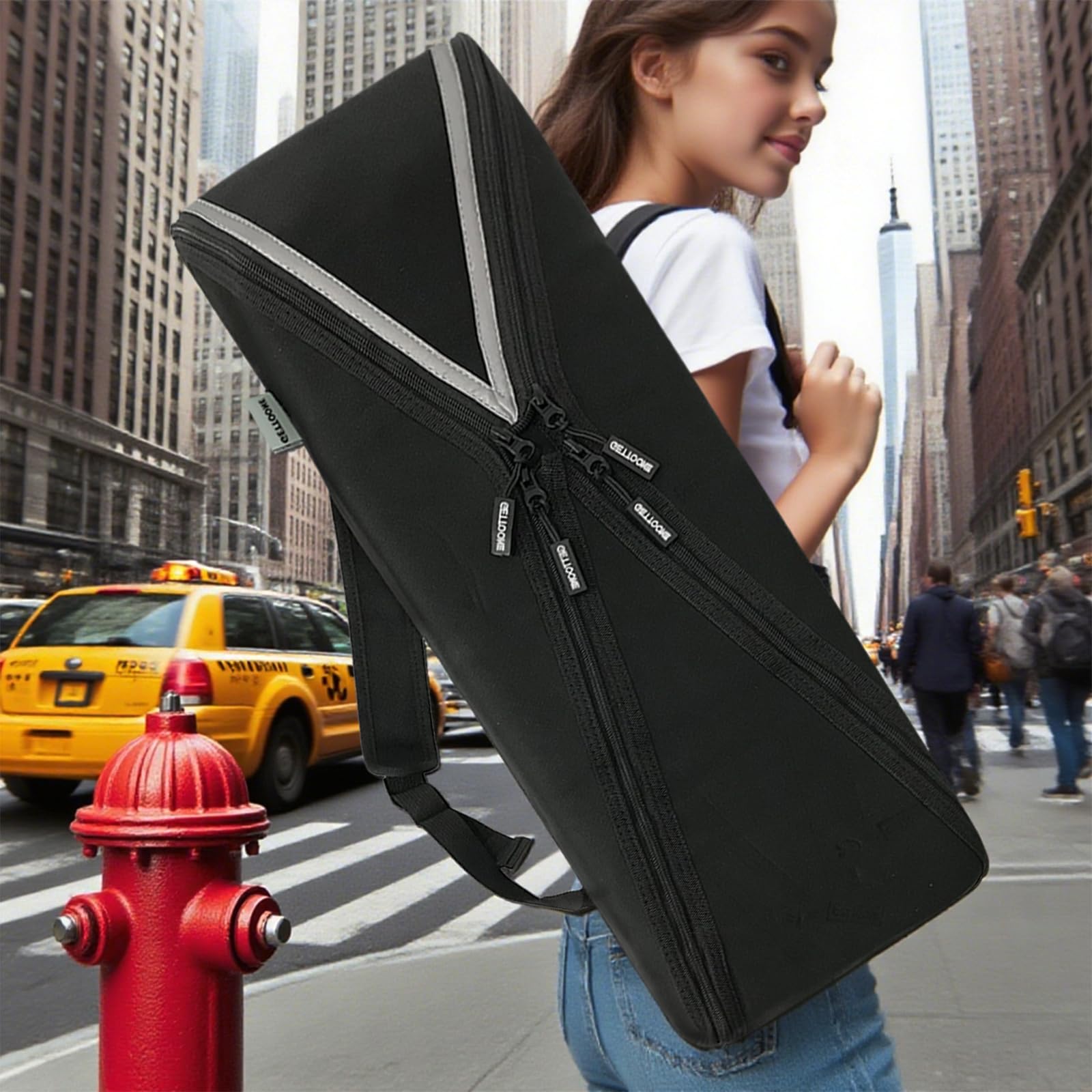 Keyboard-Tasche mit 88 Tasten für Digitalpianos (133,1 cm) – gepolsterte, wasserabweisende Hardcase-Alternative mit verstellbarem Schultergurt und reflektierenden Streifen