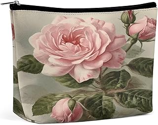 Vintage Pink Rose Toiletry Bag Portable Large...
