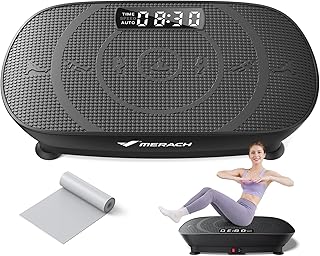 MERACH Vibration Plate Exercise Machine, Whole Body Workout Equipment for Women, Bluetooth and Silicone Pedal, Vibration Plate with Auto Mode, Vibrate Fitness Platform for Home