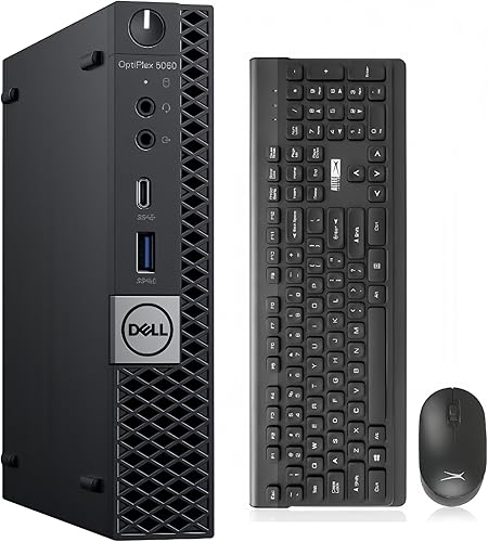 DELL Computadora de escritorio Micro Optiplex 5060, Intel Core i5-8500T 2.1GHz hasta 3.5GHz, 16GB DDR4, 1TB SSD, teclado y mouse inalámbricos,
