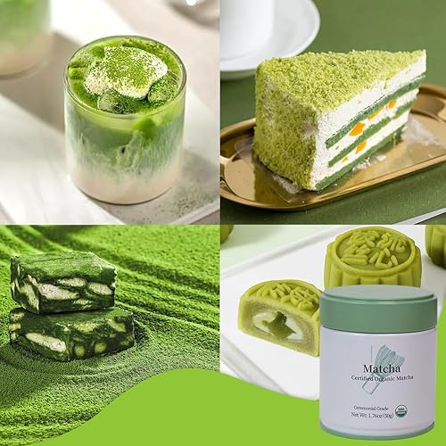 Miniatura 3 de MatchAdmire Polvo de matcha de grado ceremonial cero carga, polvo de té verde orgánico certificado por USDA de primera cosecha, rico sabor, 100%