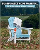 Vista 3 de Silla Adirondack plegable – Silla de patio Adirondack reciclable de polietileno de alta densidad para exteriores con soporte para tazas, textura