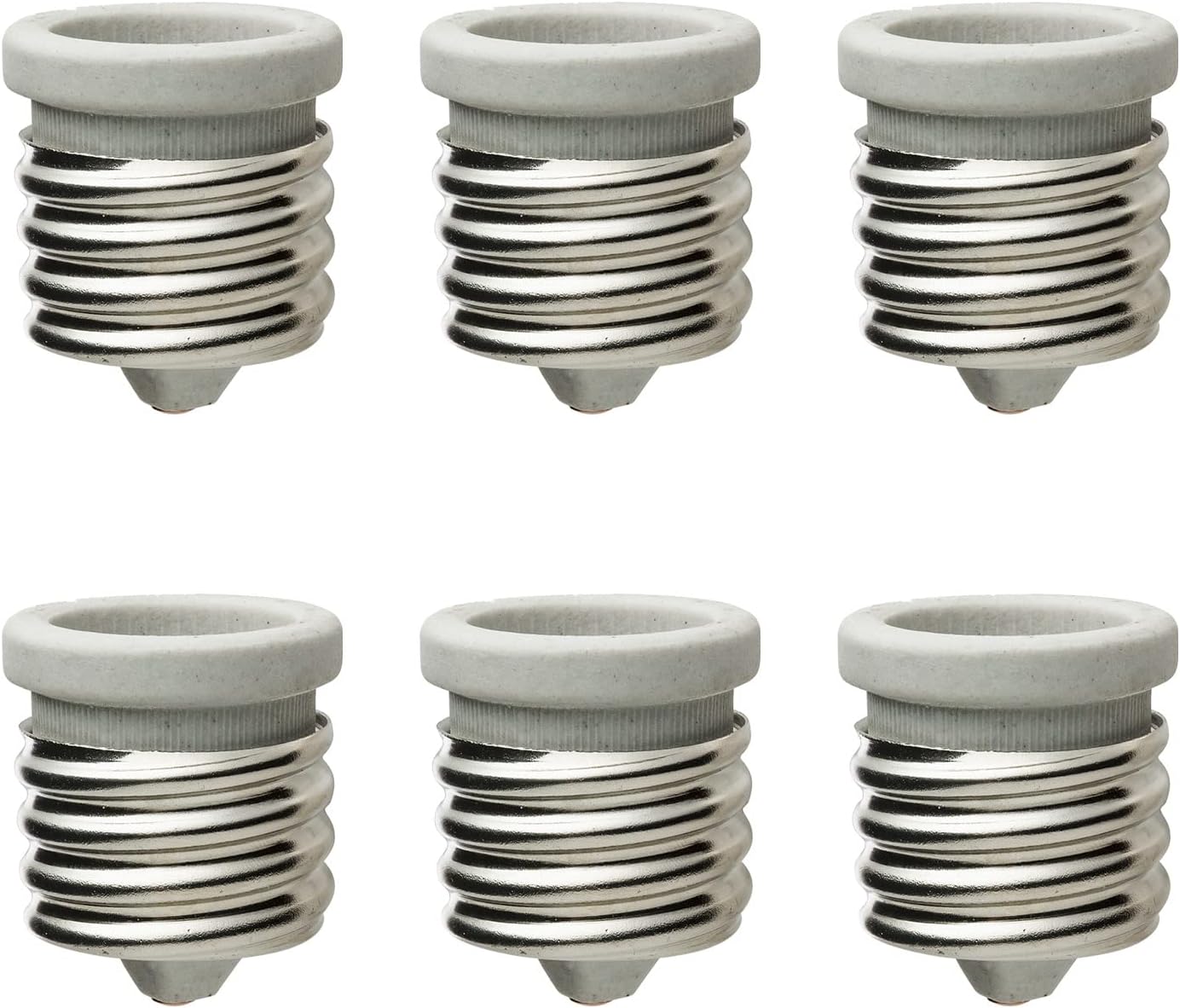 Sunlite 04053 E129 Medium Base (E26) to Mogul Base Socket Adapter (E39), Ceramic and Metal Construction, Use with Incandescent and Fluorescent Bulbs, Easy to Install, UL Listed