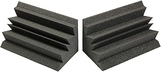 Acoustic Foam Bass Trap Studio Soundproofing Corner Wall 12" X 6" X 6" (2PACK) - Color: Charcoal