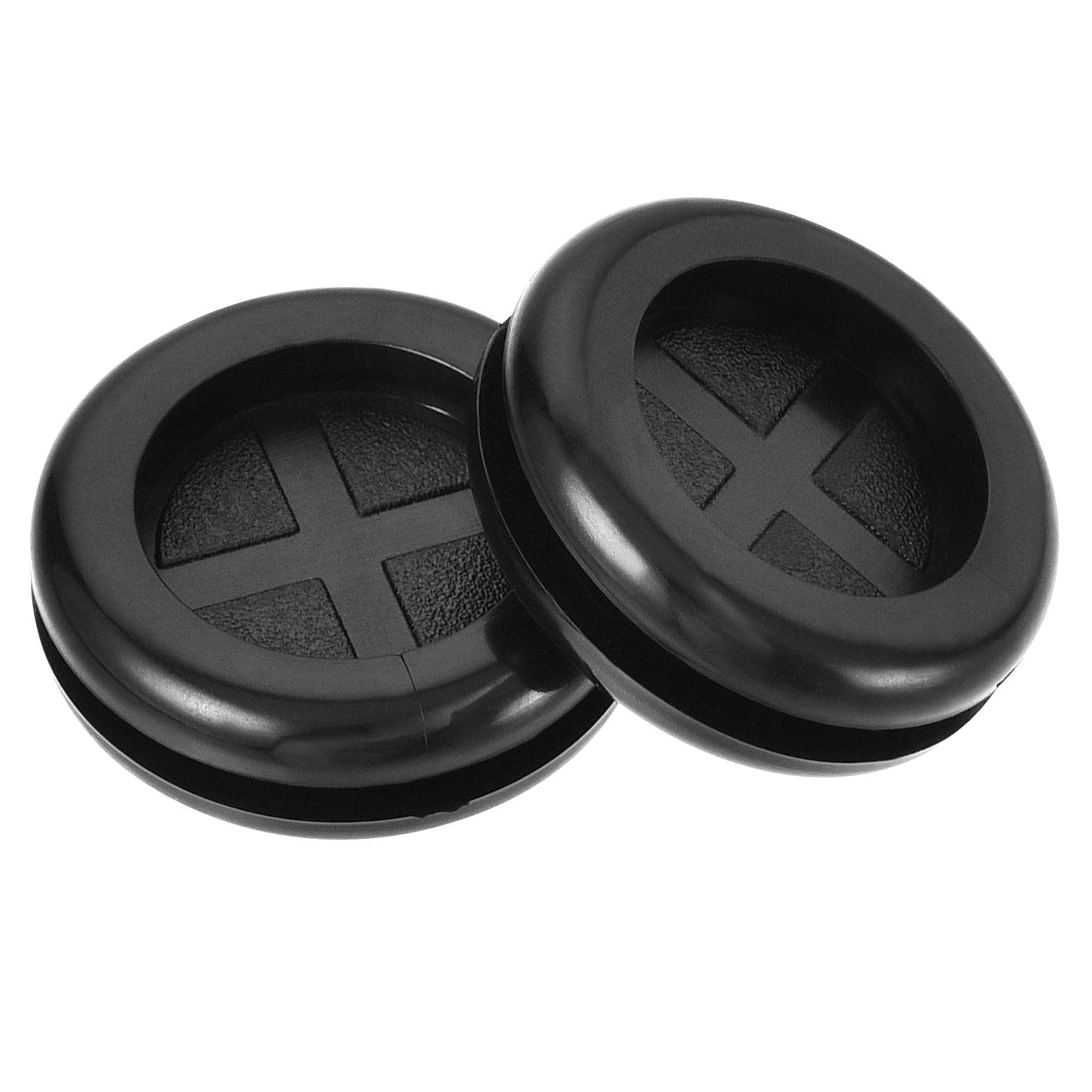 TOP-VIGOR 4Pcs 22mm Round Rubber Grommets Double-Sided Black Synthetic Rubber Hole Plugs Electrical Wire Gaskets for Cable and Plug Protection
