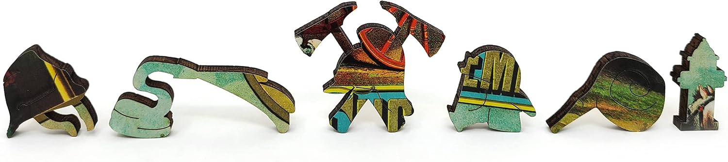 Wooden Jigsaw for Adults - Uniquely Shaped Pieces - Made in The USA by FoxSmartBox - 340 Pieces - Firefighters