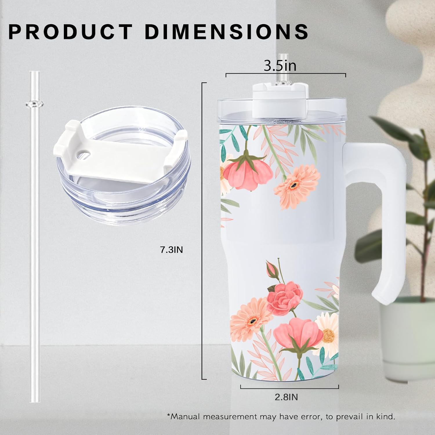 25 Pack 20 oz Sublimation Blank Tumbler with Handle and Straw Stainless Steel Double Vacuum Insulated Mug Heat Press Transfer Printing DIY Cup