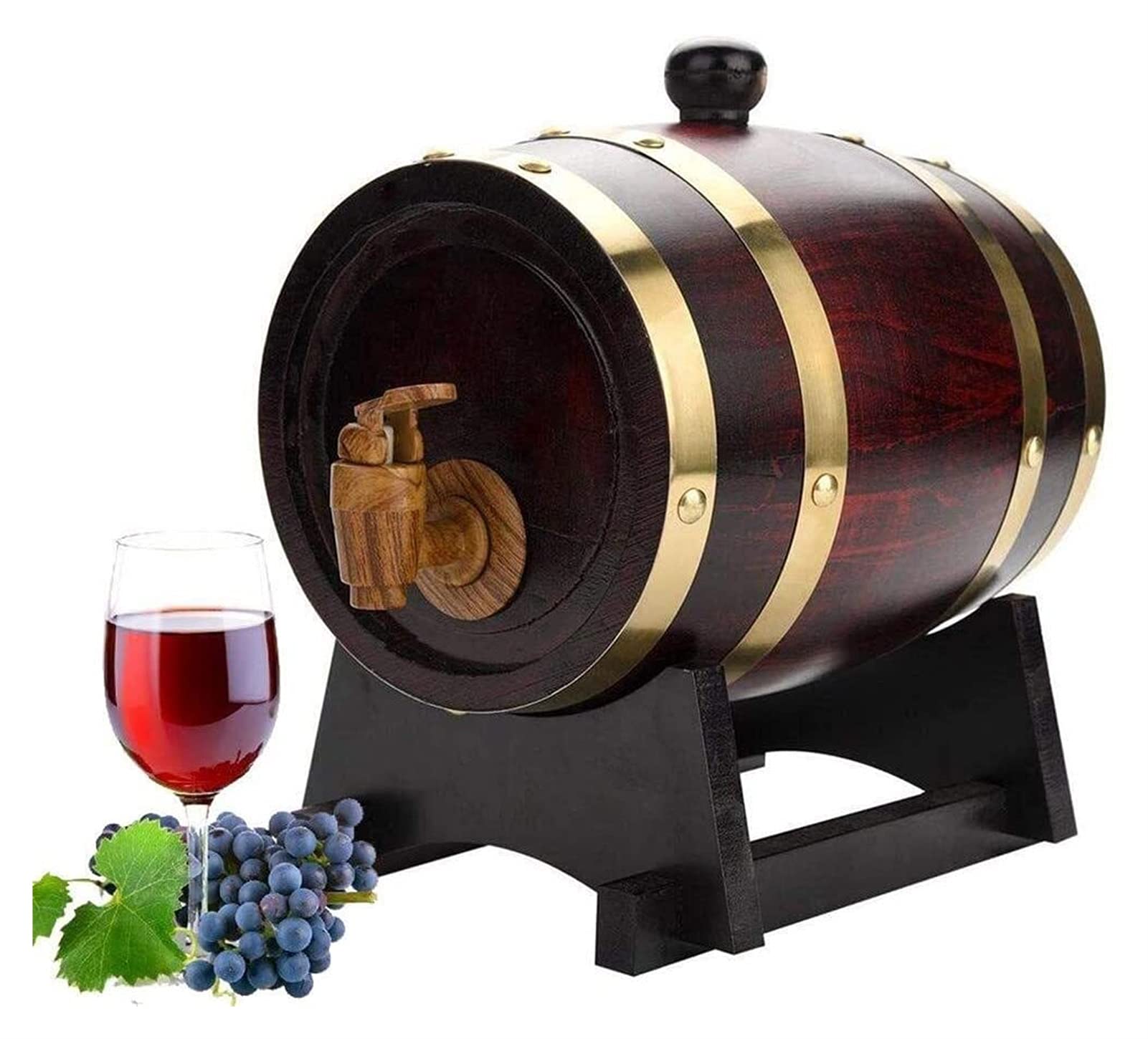 BAAROO liquor-decanters Whiskey Decanter Wine Decanter 1. 5 Liter American Oak Barrel Handcrafted Using American White Oak Age Your Own Whiskey Beer Wine Bourbon Tequila Hot Sauce &More