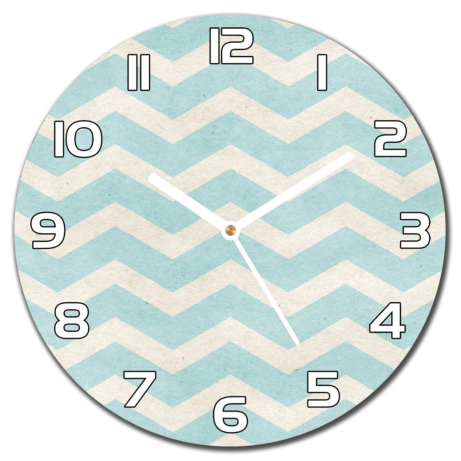 Horloge en verre salon murale moderne de 30 cm avec aiguilles blanches