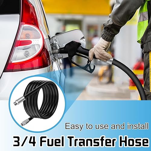 Miniatura 6 de Manguera de transferencia de combustible NPT de 34 pulgadas, manguera de tubo de tanque de bomba de transferencia de combustible diesel de 10 pies