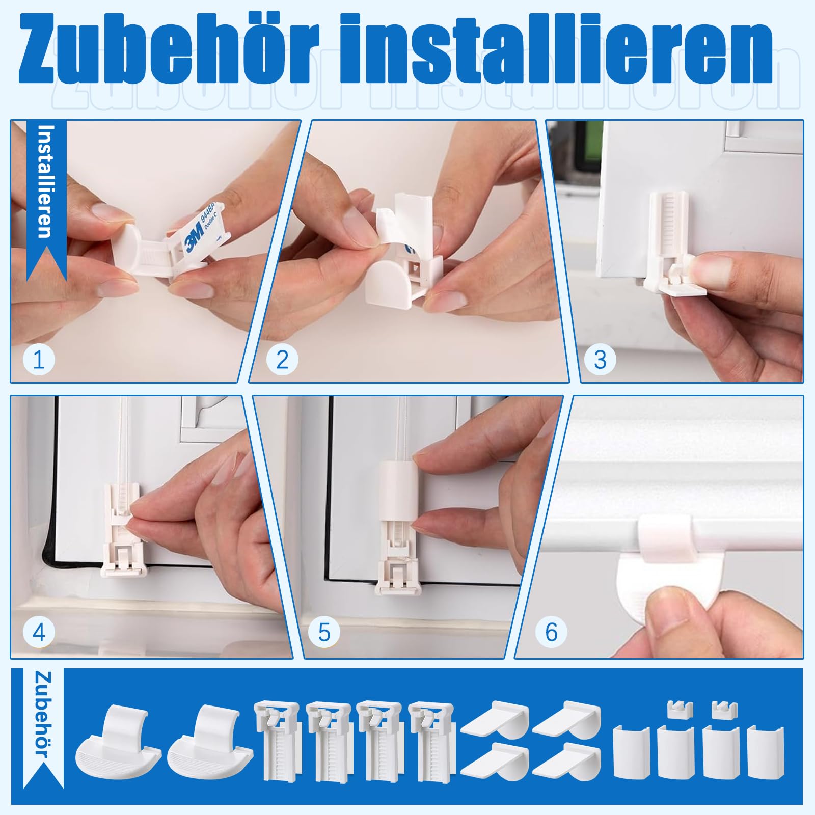 Tenda Plissettata Klemmfix Bianca 35x100 Cm - Senza Fori Per Finestre E Porte - Foto 6