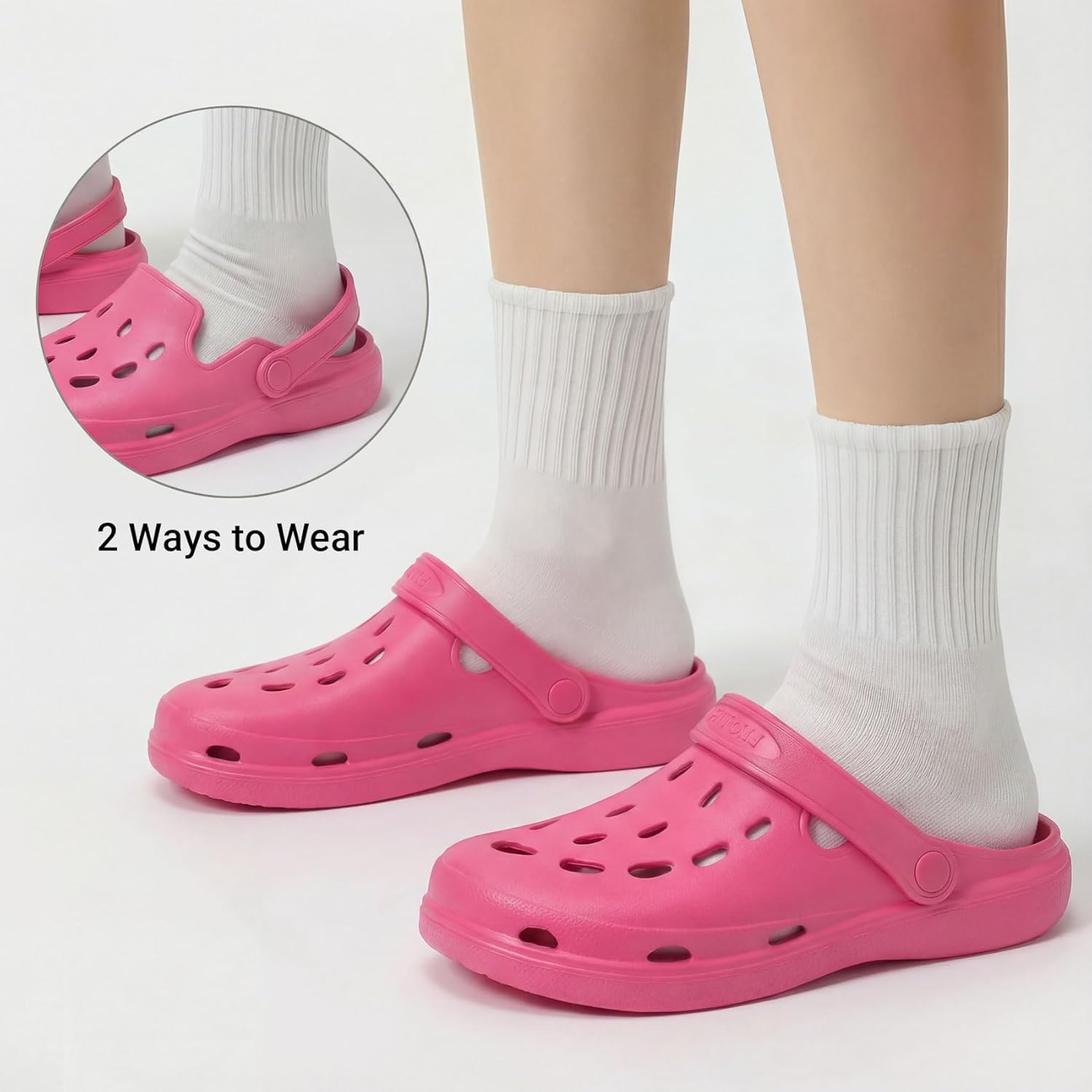 FITORY Unisex Garden Clogs, Womens and Mens EVA Slip on Shoes with Arch Support, Comfortable Quick Dry Lightweight Sandals for Beach Casual, Indoor and Outdoor Size 6-15 - Image 4