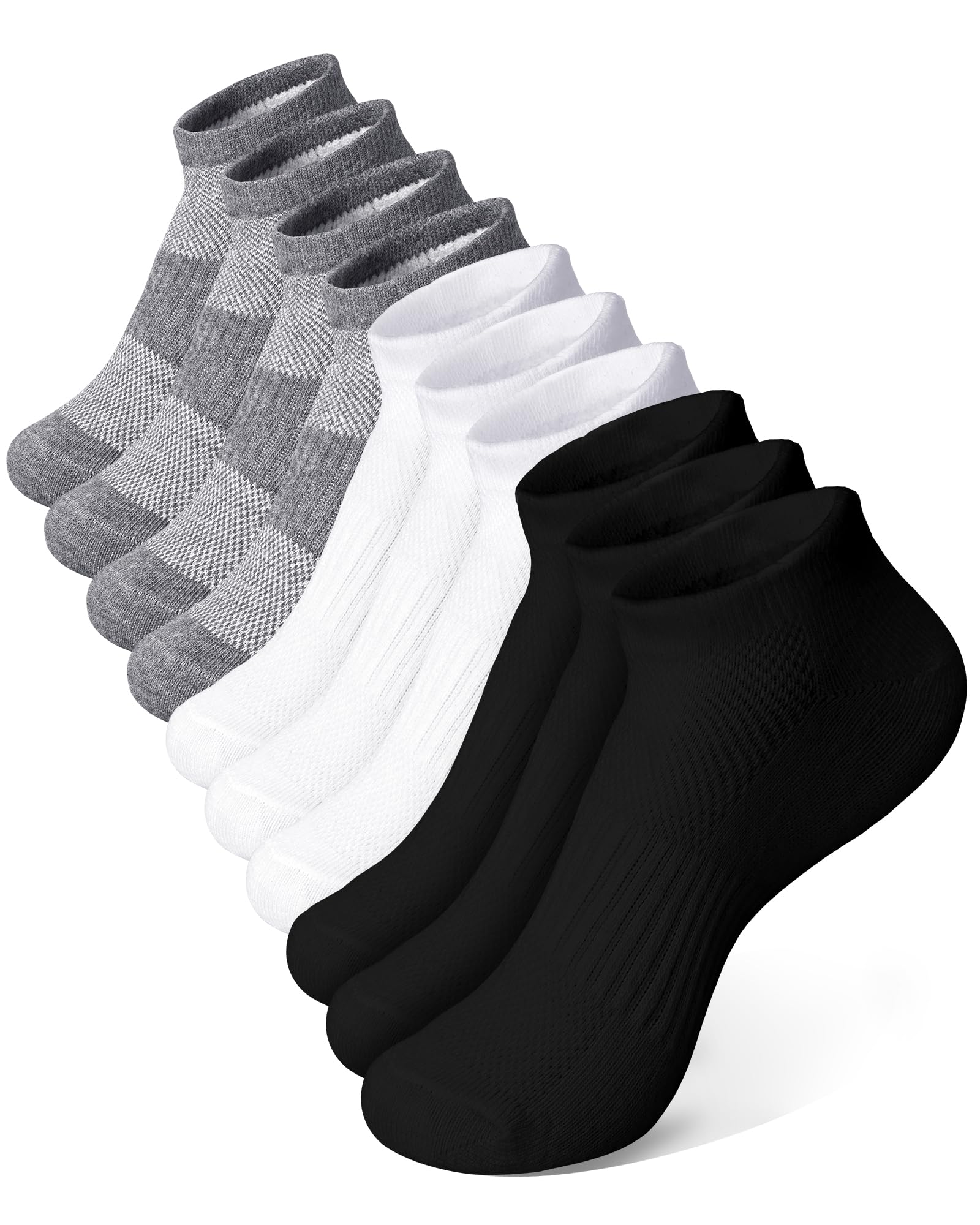 10 Pairs Kids Socks for Boys Girls Ankle Athletic Low Cut Socks Half Cushioned Crew Cotton No Show Running Sock