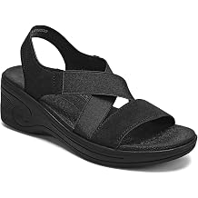 Womens Wedge Walking Sandals Open Toe Comfortable Slip On Light-weight Platform Elastic Strap Summer Dressy Stylish
