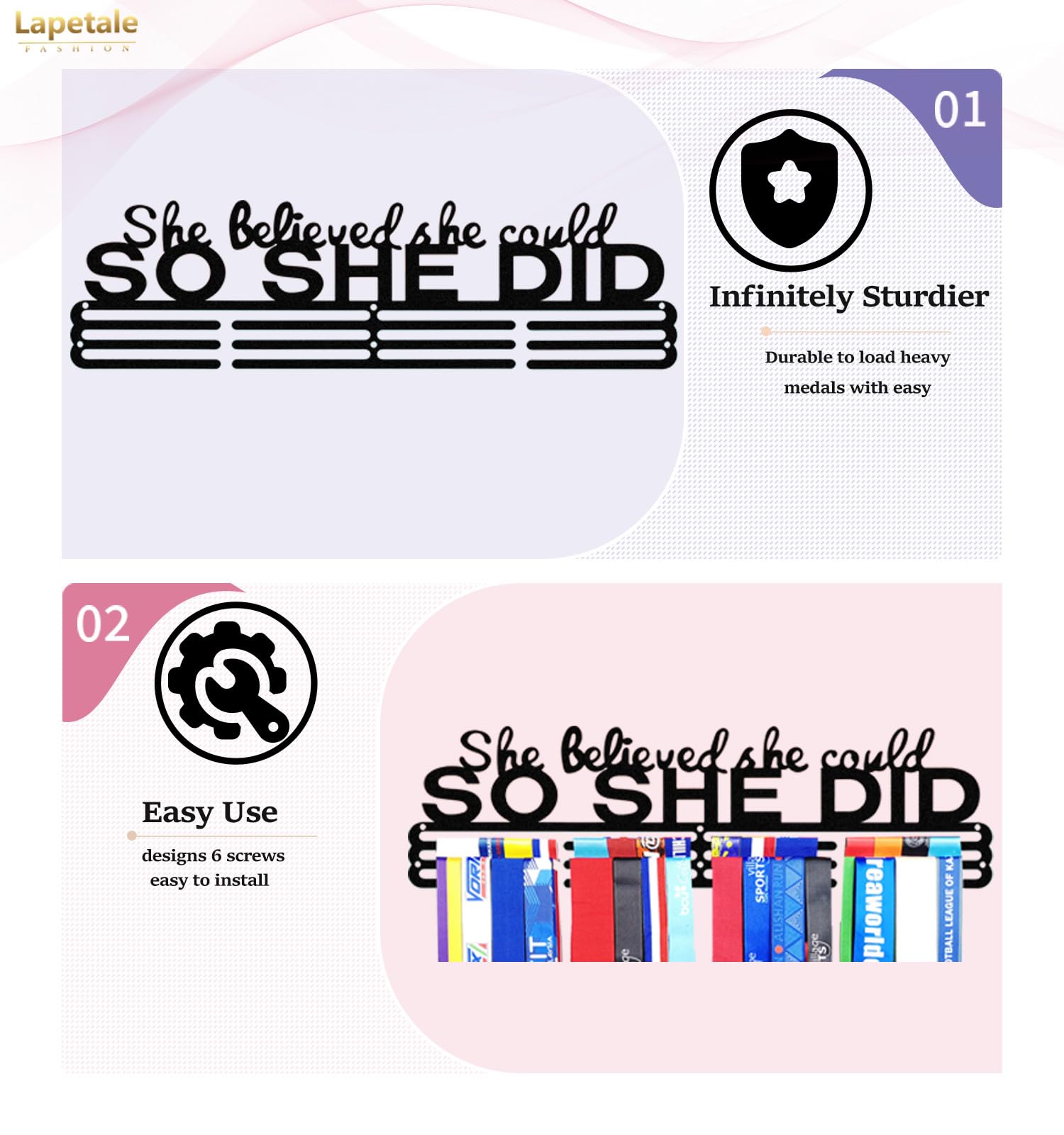 Amazon | Lapetale ファッションメダルハンガーホルダー ランナー用