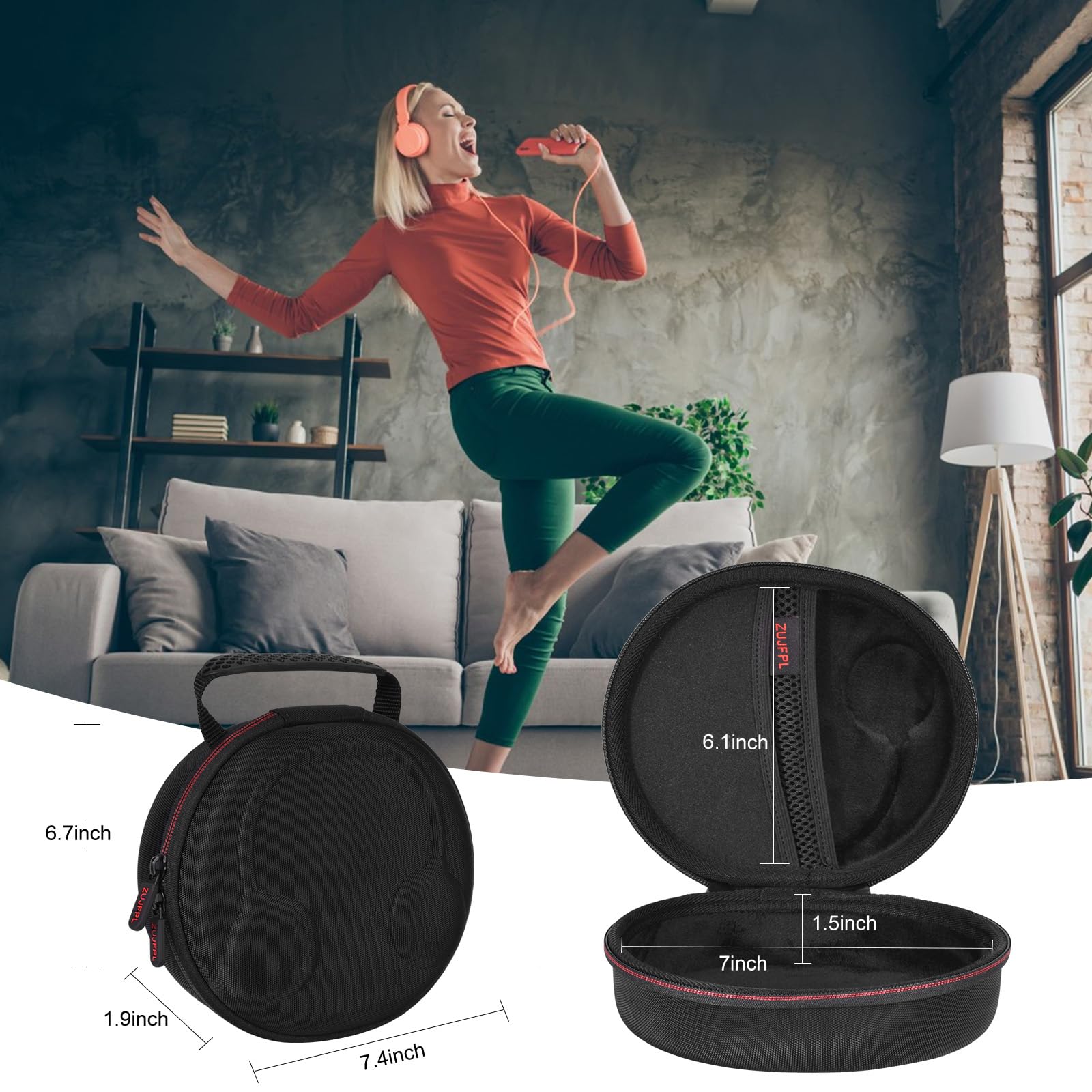 EVA Hard Headphone Case for JBL Tune 510BT / 520BT / 500BT / 660NC / 670NC / 570BT / 525BT / 600BTNC, JBL Live 460NC / 670NC / 400BT / JBL T450BT and Soundcore H30i, Samsung AKG - Black