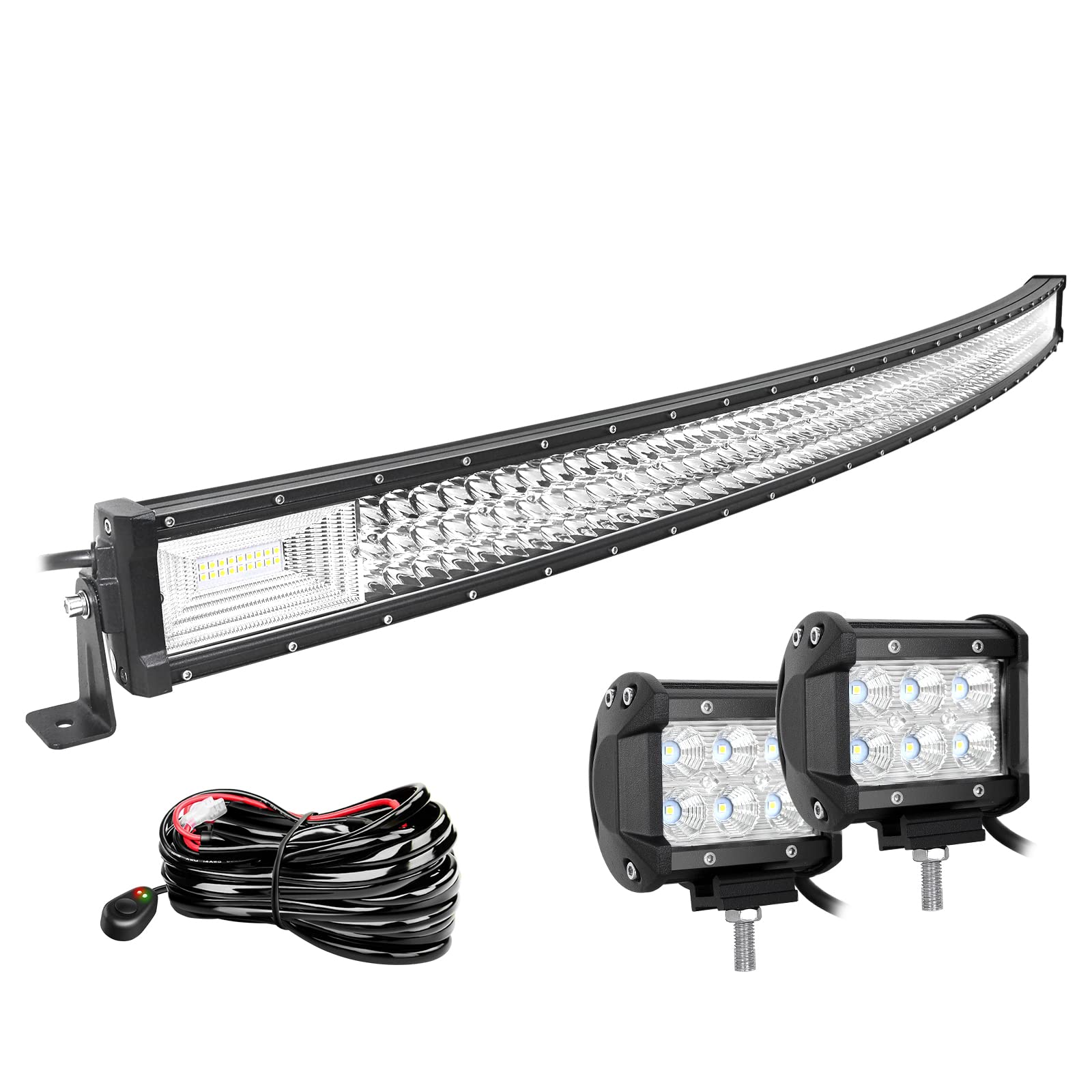Amazon.co.jp: Willpower 52インチ 675W 曲がった LEDライトバー + 4