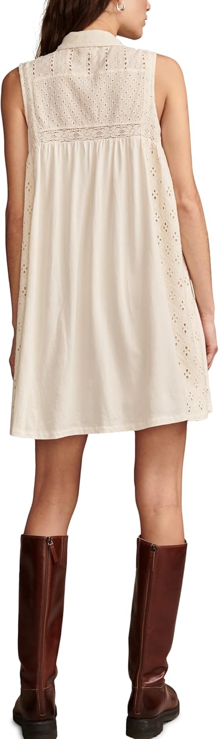 Lucky Brand Womens Lucky Brand Women's Collared Tiered Dress - Image 3