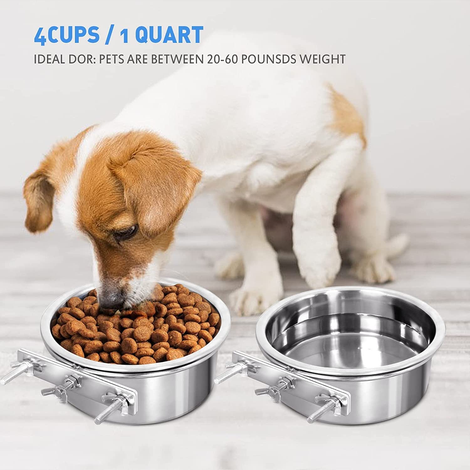 Wassernäpfe Für Hundekäfig – 1,2 L Edelstahl, Verschüttsicher, Abnehmbar Für Käfig & Zwinger