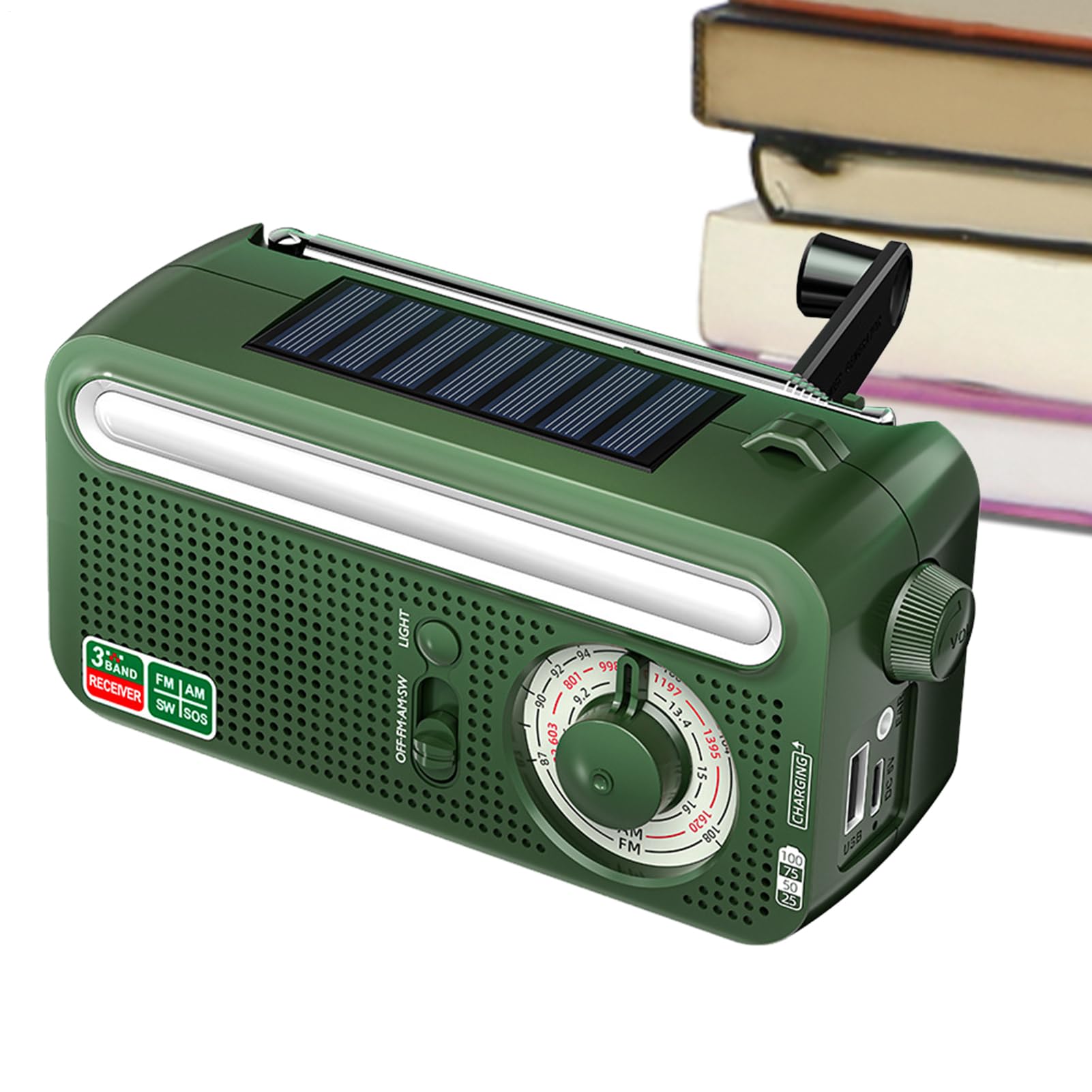 Radio Portable AM FM Radio Solaire Rechargeable Étanche