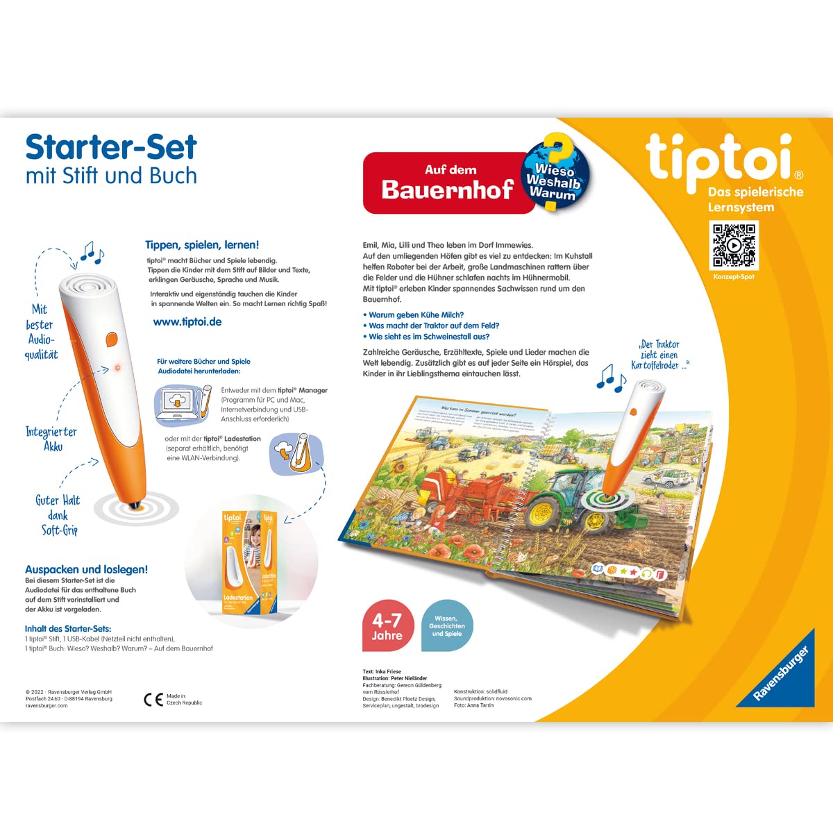 Ravensburger tiptoi Starter-Set 00114: Stift und Bauernhof-Buch - Lernsystem für Kinder - Spiele ab 4 Jahren