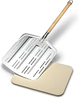 Vista 3 de Hans Grill - Piedra para pizza PRO XL, piedra para hornear para pizzas para uso en horno, parrilla o barbacoa, pala de pizza de aluminio anodizado