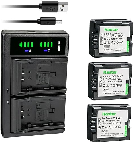 Miniatura 7 de Kastar Paquete de 2 baterías y cargador USB LTD2 compatible con Panasonic PV-GS59, PV-GS65, PV-GS70, PV-GS75, PV-GS80, PV-GS83, PV-GS85, PV-GS120,