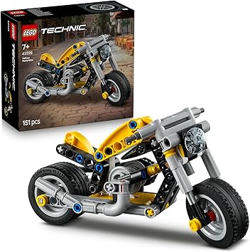 LEGO Technic Sarı Motosiklet 42225-7 Yaş ve Üzeri Çocuklar için Direksiyon ve Arka Tekerleğe Zincirle Bağlı Pistonlu Motor İçeren Yaratıcı Oyuncak Yapım Seti, Çocuklar için Hediye Fikri (151 Parça)