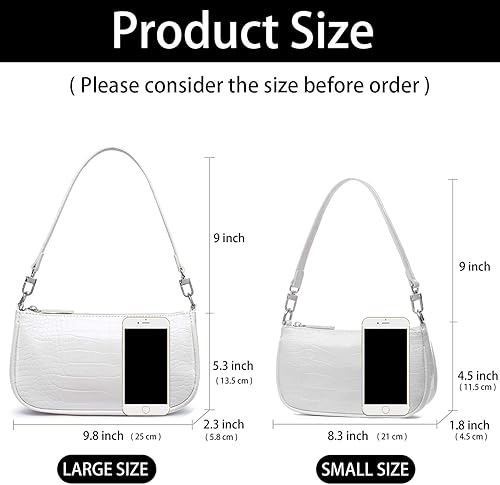 Miniatura 5 de Bolso de hombro pequeño para mujer bolso de mano cruzado para mujer bolsos Y2k de los años 90 1a - Grande Blanco, A - Grande Beige, A - Grande