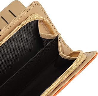 PGXT Women's Wallet Women Credit Card Holder Hollow Leaf Pattern Bifold Leather Lady Long Wallet Purse Zip Birthday Xmas Gifts for Women Girls(Brown)