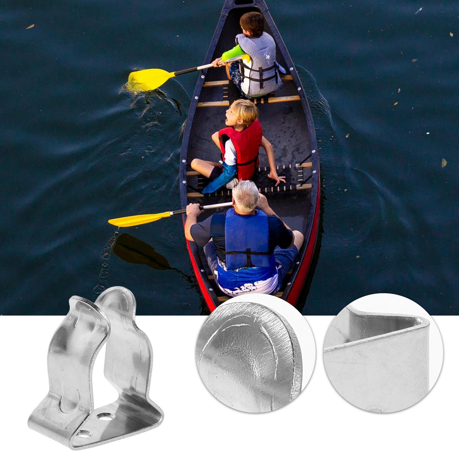 Alasum Pinces à Ressort Argentées en Acier Inoxydable Lot de 4 Support Résistant aux Dommages pour Paddle et Aviron pour Yacht et Voyage en Mer